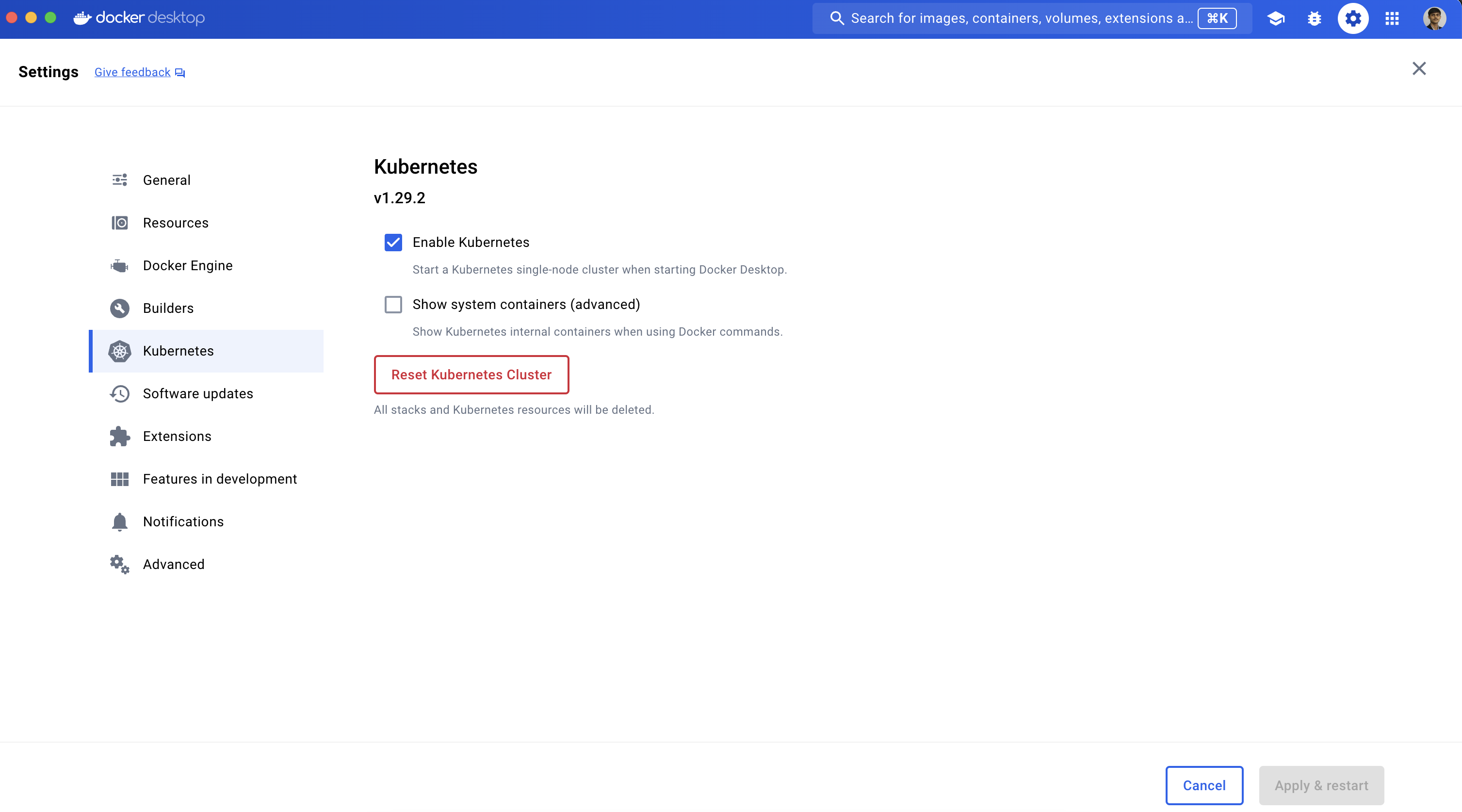 Docker Compose Screenshot